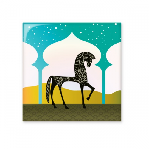 castle dream princess style horse blue yellow cerac tile glossy decal ged brick adorn st