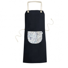 Blue Hand Painted Math Ruler Calculator Illustration Apron Bib Sarong Cooking Baking Kitchen Pocket Pinafore