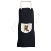 Playing Cards Spade Q Pattern Apron Bib Sarong Cooking Baking Kitchen Pocket Pinafore