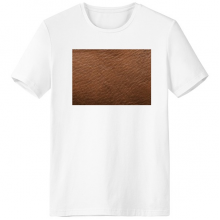 Brown Leather  Design T-shirt Workwear Pocket Short Sleeve Sport Clothing