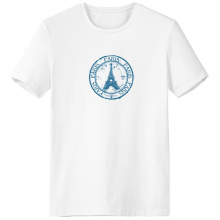 Paris France Eiffel Tower Classic Country City T-shirt Workwear Pocket Short Sleeve Sport Clothing
