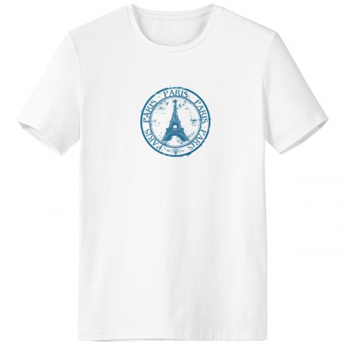 Paris France Eiffel Tower Classic Country City T-shirt Workwear Pocket Short Sleeve Sport Clothing