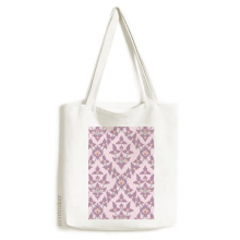 Lilac Colour Decorative Classic Flowers Tote Canvas Bag Shopping Satchel Casual Handbag