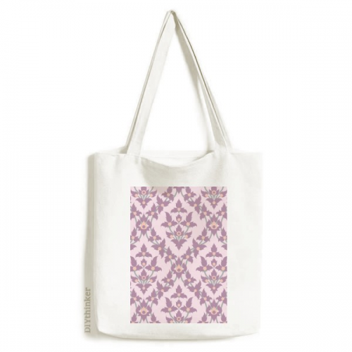 Lilac Colour Decorative Classic Flowers Tote Canvas Bag Shopping Satchel Casual Handbag Lilac Colour Decorative Classic Flowers Tote Canvas Bag Shopping Satchel Casual Handbag