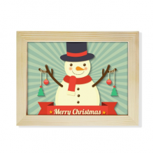 Merry mas Snowman Cartoon Illustration Desktop Photo Frame Picture Art Decoration Painting 6x8 inch