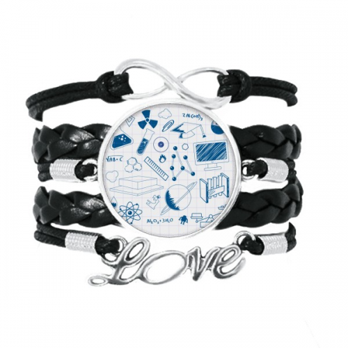 blue grid strokes chestry symbol bracelet love accessory twisted leather knitting  wristband 