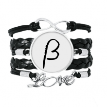 greek alphabet  beta black  bracelet love accessory twisted leather knitting  wristband 