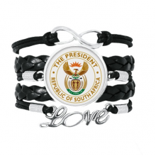 south afafemblem bracelet love accessory twisted leather knitting  wristband 