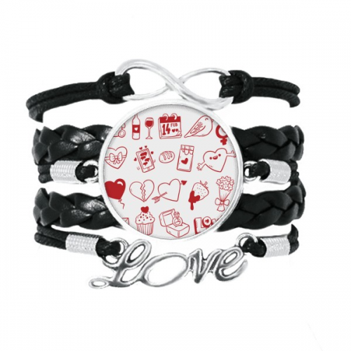 valentine's day wine love bird heart bracelet love accessory twisted leather knitting  wristband 