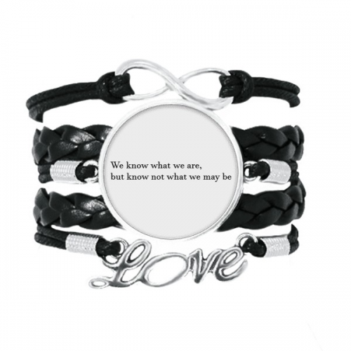 we know not what we may be bracelet love accessory twisted leather knitting  wristband 