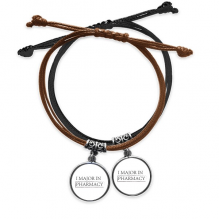 quote i major in pharmacy bracelet double leather  wristband couple set 