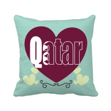 Qatar Country Flag Name Art Deco  Fashion Love Heart Cushion Nap Sleeper Pillow