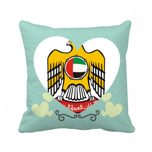 United Arab Erates  National Emblem Love Heart Cushion Nap Sleeper Pillow