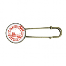 意大利罗马斗兽场趣味国家城市地标邮戳插图案 复古金属胸针挂钩别针