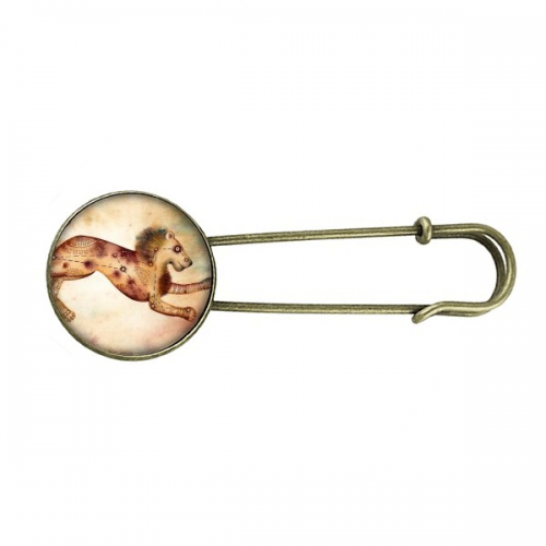 July August Leo Constellation Zodiac Retro Metal Brooch Pin Clip Jewelry
