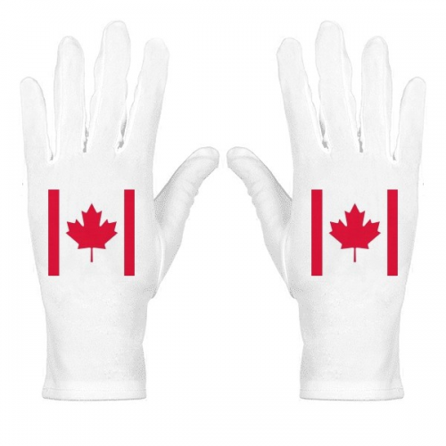 canada national flag north amecountry white nylon etiquette gloves wrist protective