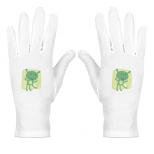 Universe And Alien Graffiti Alien White Nylon Etiquette Gloves Wrist Protective