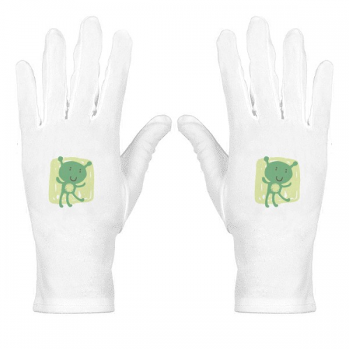 Universe And Alien Graffiti Alien White Nylon Etiquette Gloves Wrist Protective