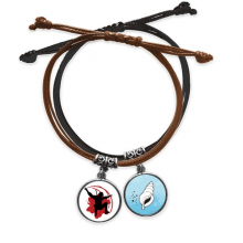 bushido   outline japan asia bracelet  hand chain leather conch wristband