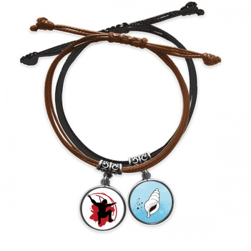 bushido   outline japan asia bracelet  hand chain leather conch wristband
