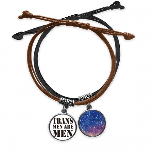 trans man support lgbt transgender bracelet  hand chain leather starry wristband