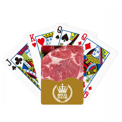 Red Steak Raw Meat Food Texture Royal Flush Poker Playing Card  Game