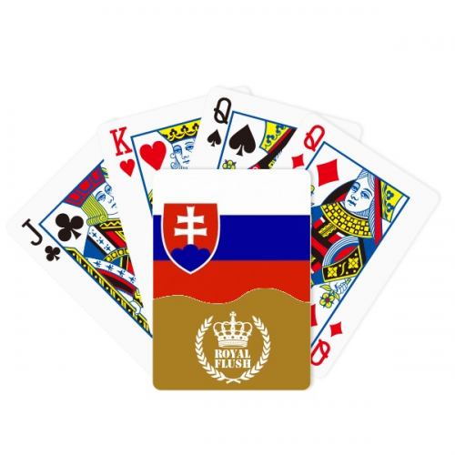 slovakia national flag eu country royal flush poker playing card  game