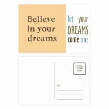 Believe In Your Dream Inspirational Dream Come True Postcard Set Thanks Card Mailing Side 20pcs