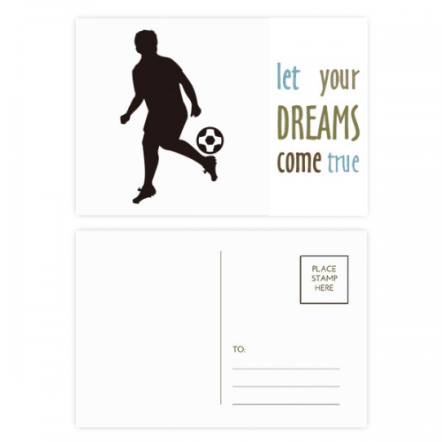足球运动剪影 明信片卡片祝福实现梦想卡20张