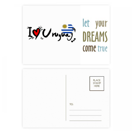 I Love Uruguay Word Flag Love Heart Illustration Dream Come True Postcard Set Thanks Card Mailing Side 20pcs I Love Uruguay Word Flag Love Heart Illustration Dream Come True Postcard Set Thanks Card Mailing Side 20pcs