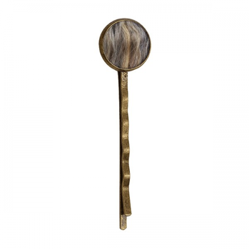 Brown Curly Dyed Long Beautiful Hair Retro Metal Hair Bobby Pin Headwear