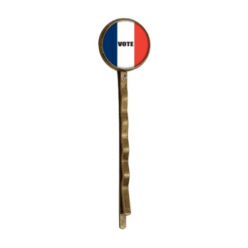 France Flag Vote For General Election Retro Metal Hair Bobby Pin Headwear