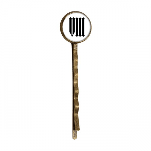 roman numerals eight in black  retro metal hair bobby pin headwear