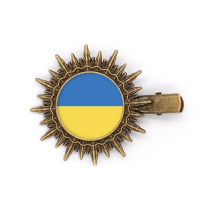 ukraine national flag eu country hairpin sun headwear retro metal clips pin