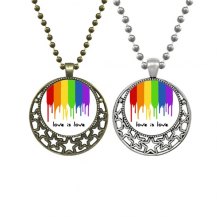 Love is Love LGBT Rainbow Color Lovers Necklaces Pendant Retro Moon Stars Jewelry