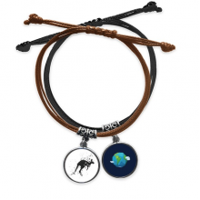 australia koala outline illustration bracelet  hand chain leather earth wristband