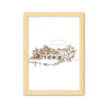 Charles Bridge Prague Czech Landmark Decorative Wooden Painting Home Decoration Picture Frame A4