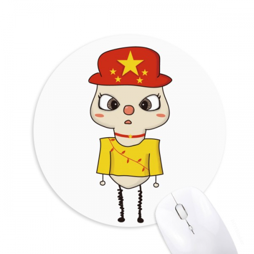 中国家亚洲普通话国旗悠悠 圆形游戏办公防滑橡胶鼠标垫礼物