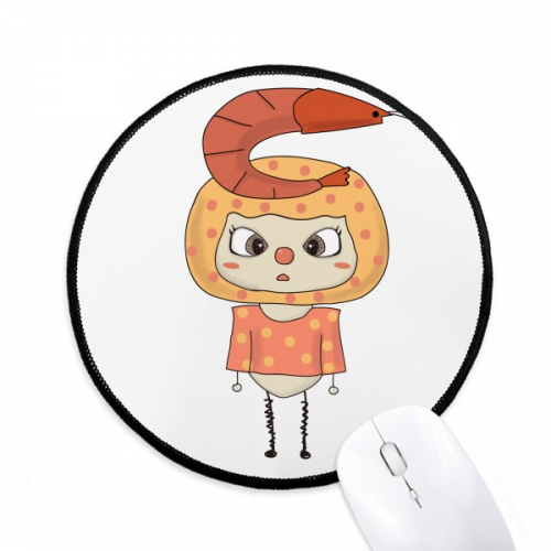 Food Shrimp Sea River Healthy Delicious UU Mouse Pad Desktop Office Round Mat for Computer