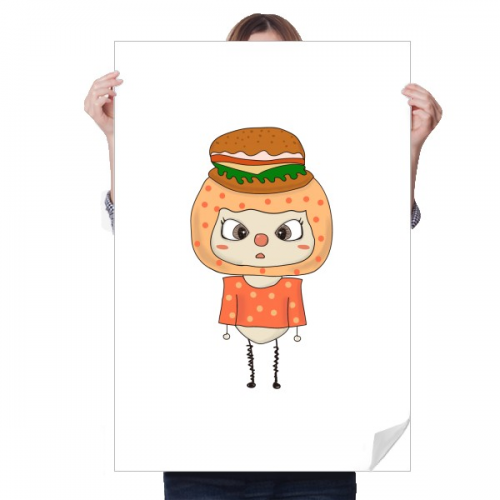 Food Hamburger Bread Vegetable Jam Fat UU Sticker Decoration Poster Playbill Wallpaper Window Decal