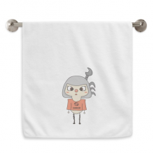 星座运势巨蟹座月亮悠悠 白色毛巾细纤维面巾加厚吸水干发巾34x76cm