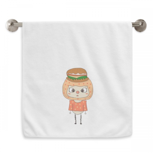 Food Hamburger Bread Vegetable Jam Fat UU Hand Towel Bath Facecloth Soft Cotton Washcloth