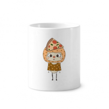 Food Pizza Vegetable Sausage Delicious UU Toothbrush Pen Holder Mug Cerac Stand Pencil Cup