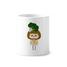 植物蔬菜西蓝花绿色健康悠悠 陶瓷刷牙杯子笔筒白色马克杯礼物