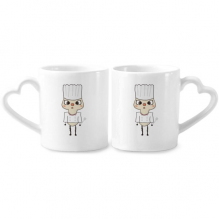 Career Cook Food Cooker Kitchen Clean UU Couple Porcelain Mug Set Cerac Lover Cup Heart Handle