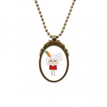 animal hare nature white carrot uu antique necklvintage bead pendant keychain