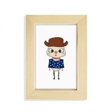 美国家牛仔国旗悠悠UU 实木摆台相框原木质家居装饰画框6寸