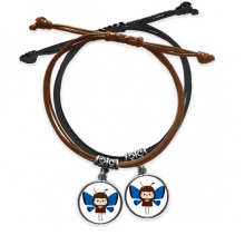 animal beauty colorful nature worm uu bracelet double leather  wristband couple set