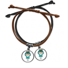 constellation luck tendency geni silver uu bracelet double leather  wristband couple set