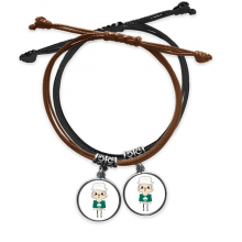 macau china cantse flag pluu bracelet double leather  wristband couple set